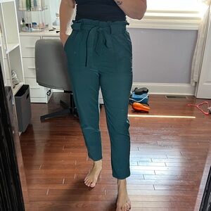 Teal-Green High-Waisted Women's Pants